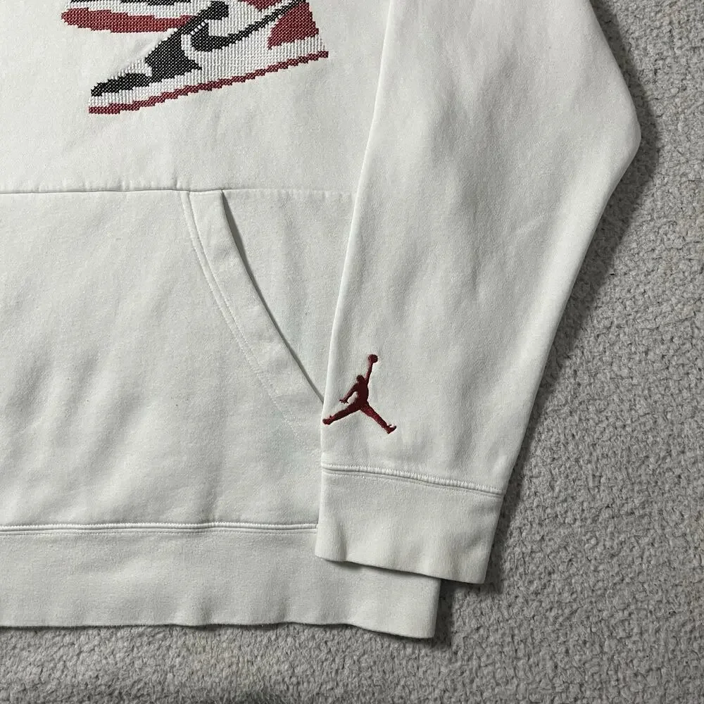 Air Jordan Hoodie Mens XL White Jumpman Holiday Sweatshirt Hanging Shoes Logo
